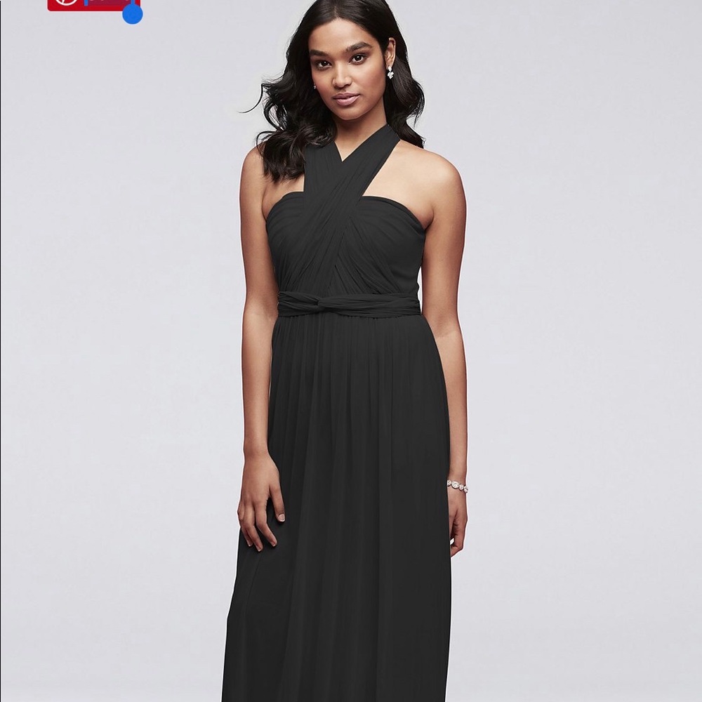 Long Mesh Style-Your-Way 6 Tie Bridesmaid Dress